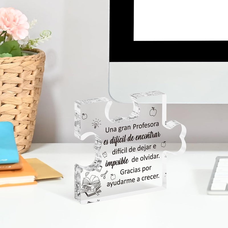 Yopyame Spanish Teacher Appreciation Gifts - Regalos para Maestra Acrylic Plaque Thank You Gifts for Teacher from Students End of Year Graduation Christmas Birthday Thanksgiving Gifts for Teachers - Image 5